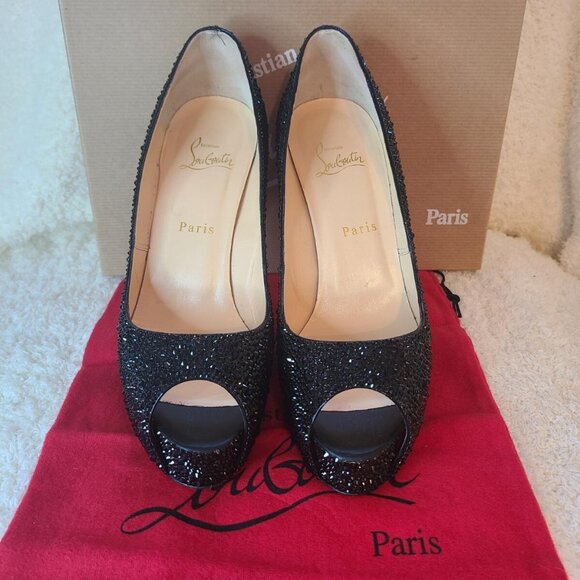 Christian Louboutin Hyper Prive Black Very Riche Strass - Picture 6 of 14